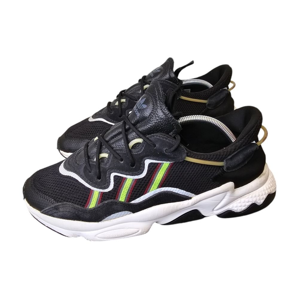 Adidas Men's 10.5 Ozweego Black/Solar Green Sneakers EE7002